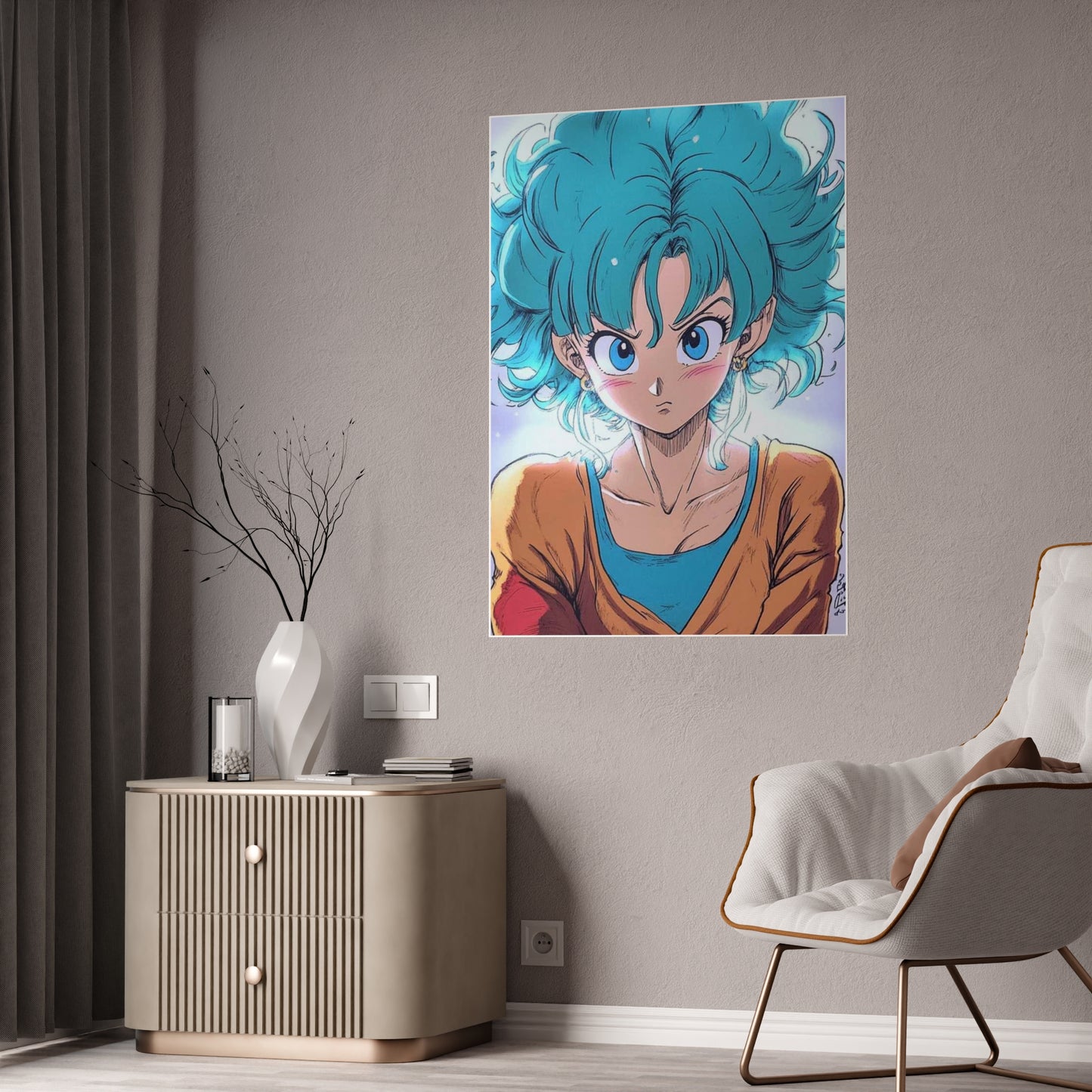 Angry Bulma (Gloss Poster) - Premium Wall Art