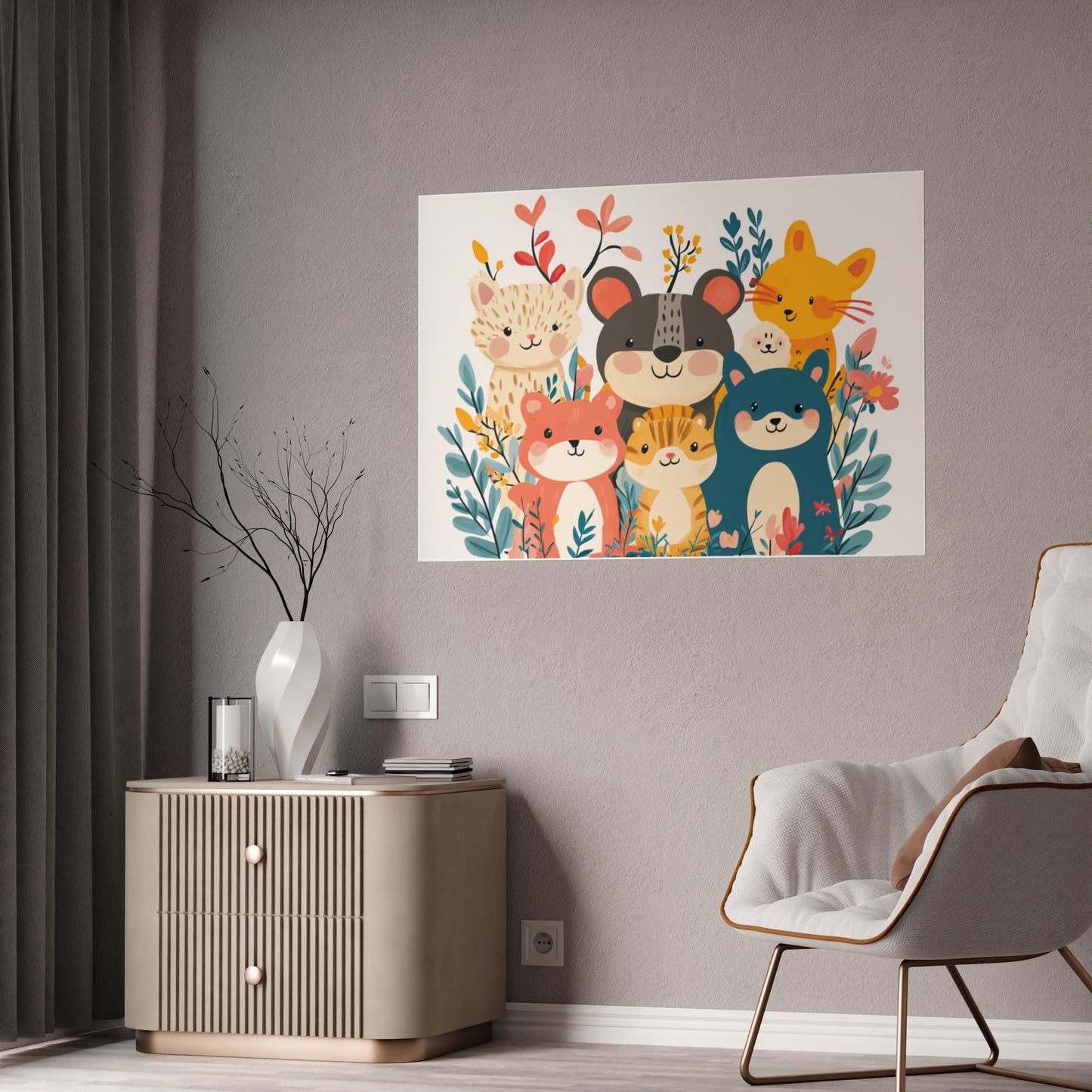 Copy of Cute Animal Gloss Poster - Whimsical Decor for Kids' Rooms