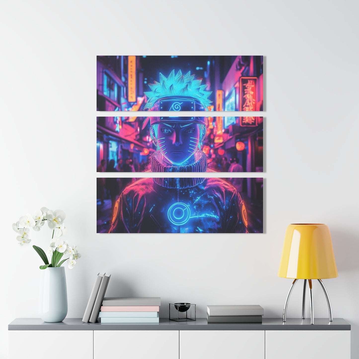 Neon Naruto (Village View) - Premium 3pc Acrylic Decor